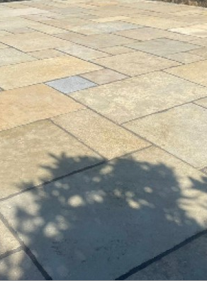 YELLOW LIMESTONE HAND DRESSED PAVING SLABS 22MM FULL CRATE MIXED SIZE PATIO PACK - 20 SQUARE METERS