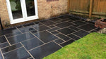 BLACK LIMESTONE HAND DRESSED PAVING SLABS 22MM FULL CRATE MIXED SIZE PATIO PACK - 17.5 SQUARE METERS