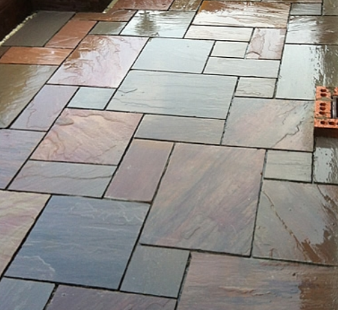 Autumn Brown Hand Dressed calibrated Sandstone Paving slabs 22mm 60x30 per Single Piece 0.18M2
