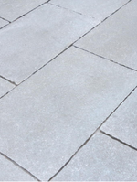 Grey Limestone Hand Dressed Calibrated Paving slabs 22mm patio pack per M2
